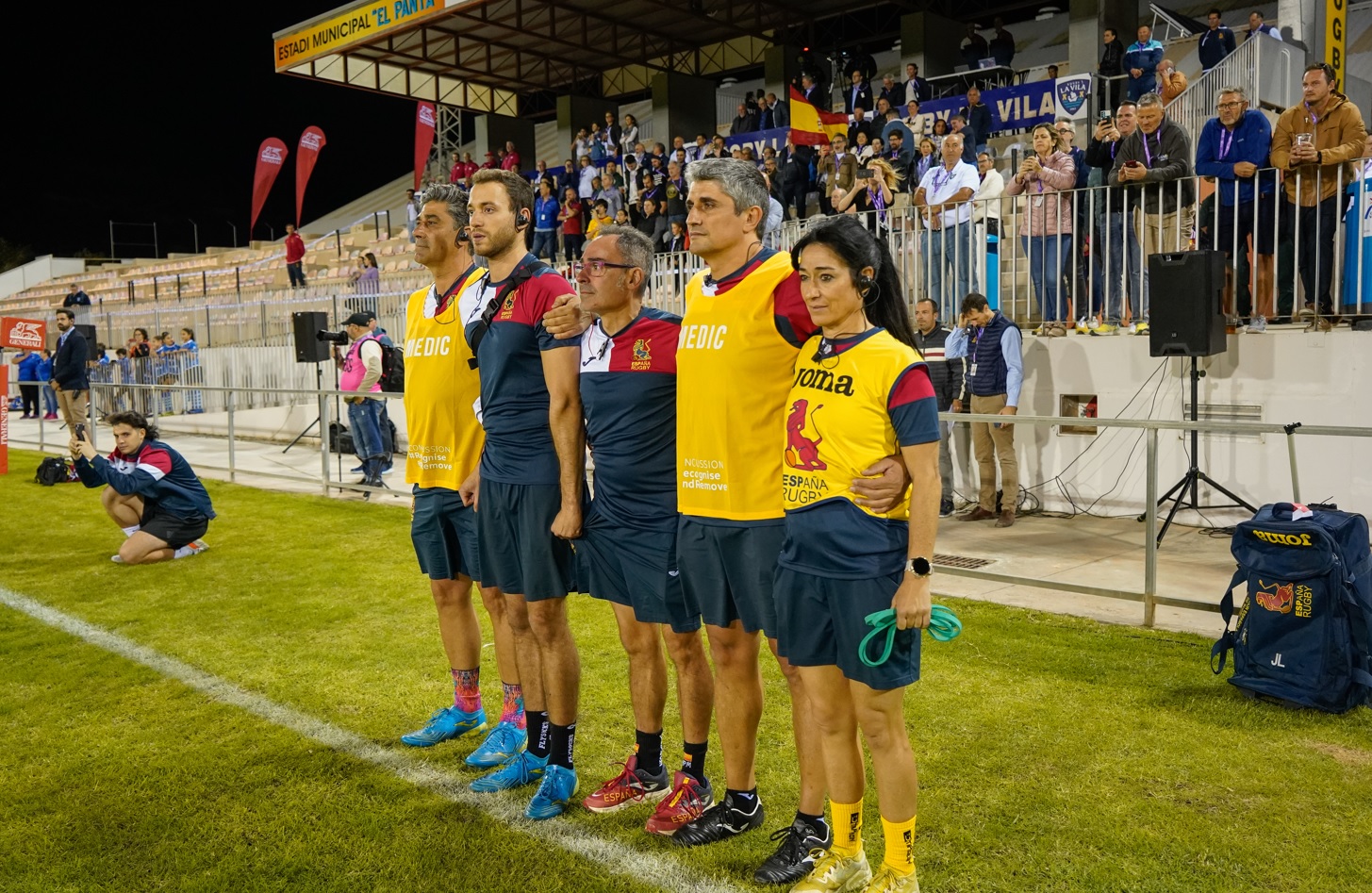 Roberto Murias Lozano, segundo de la derecha, fisioterapia de la Selección Española de Rugby y Coordinador de Fisioterapia y Rehabilitación de Olympia Quirónsalud.